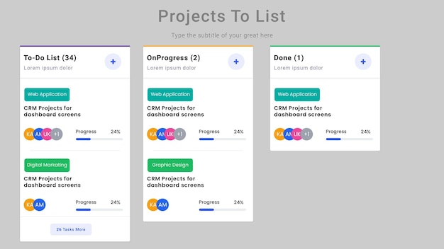 Project to list ui