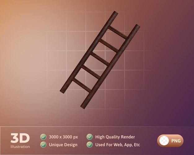 PSD project tools 3d illustration ladder