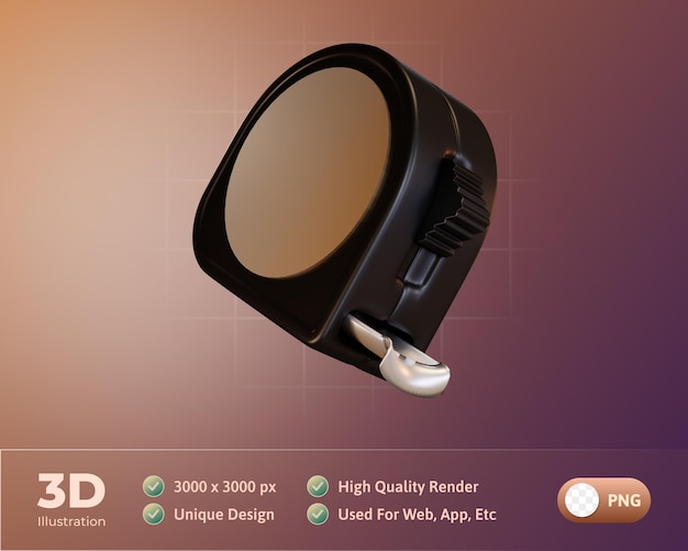 Project tools 3d Illustration Roller meter
