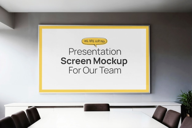 Projector scherm in een vergaderzaal mockup