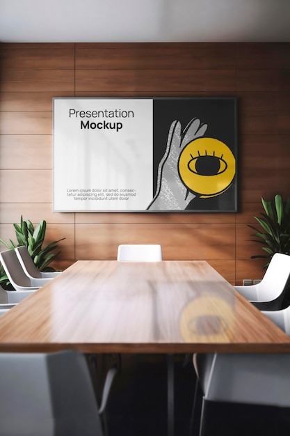 Projector scherm in een vergaderzaal mockup