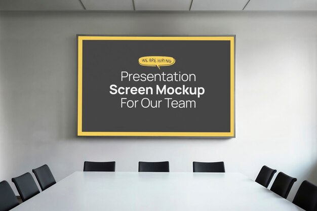 PSD projector scherm in een vergaderzaal mockup