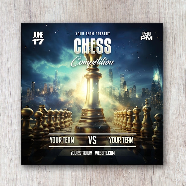 Projekt banerów na portalach społecznościowych promujących konkursy szachowe