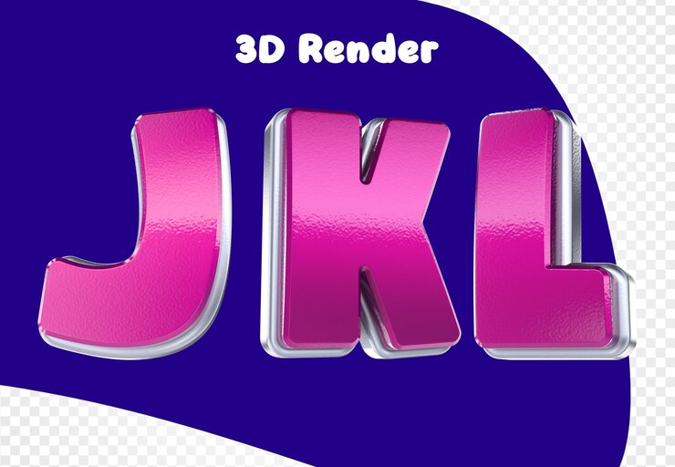 PSD projekt czcionki 3d j k l