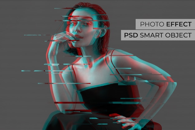 PSD projekt efektu fotograficznego usterki