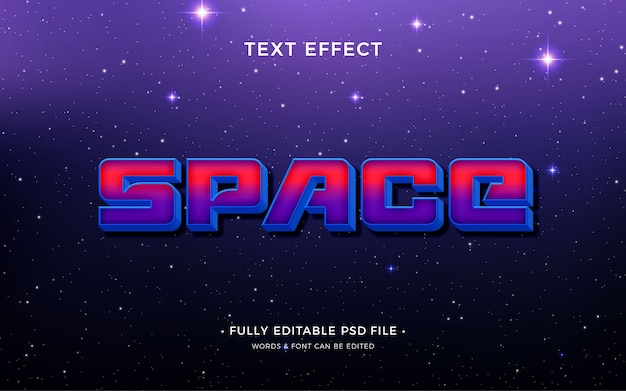 PSD projekt efektu tekstu kosmicznego