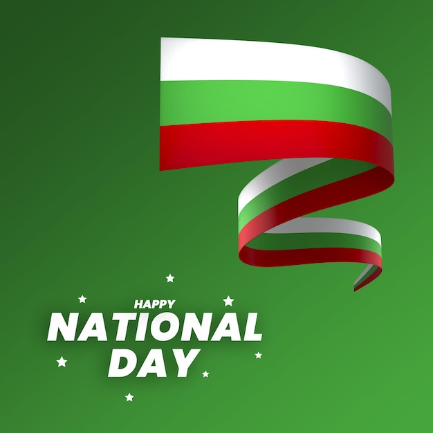 PSD projekt elementu flagi bułgarii narodowy dzień niepodległości transparent wstążka psd