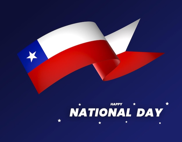 PSD projekt elementu flagi chile narodowy dzień niepodległości transparent wstążka psd