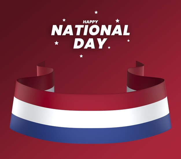 PSD projekt elementu flagi holandii narodowy dzień niepodległości transparent wstążka psd