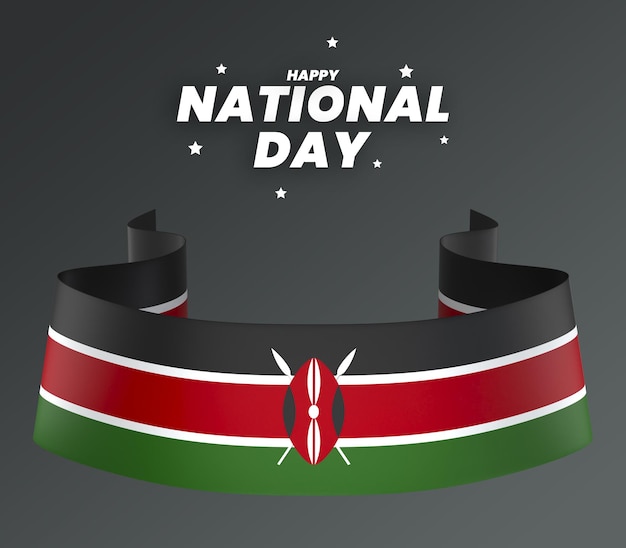PSD projekt elementu flagi kenii narodowy dzień niepodległości transparent wstążka psd