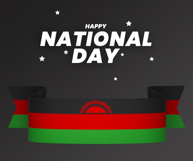 Projekt Elementu Flagi Malawi Narodowy Dzień Niepodległości Transparent Wstążka Psd