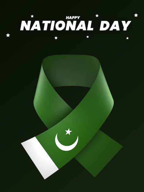 PSD projekt elementu flagi pakistanu narodowy dzień niepodległości transparent wstążka psd