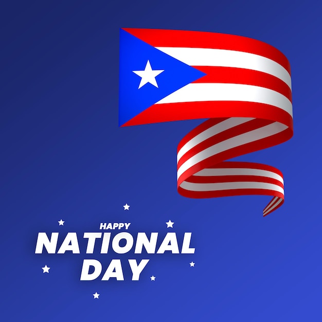 PSD projekt elementu flagi portoryko narodowy dzień niepodległości transparent wstążka psd