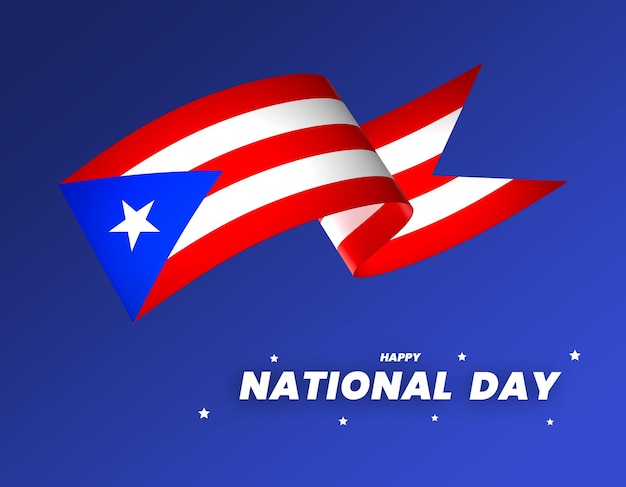 PSD projekt elementu flagi portoryko narodowy dzień niepodległości transparent wstążka psd