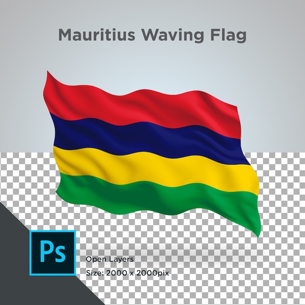 Projekt Fali Flagi Mauritiusa Przezroczysty
