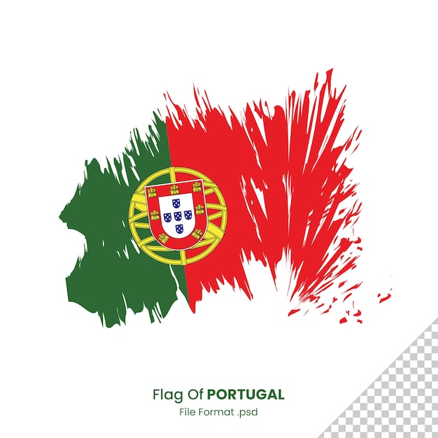 PSD projekt flagi portugalii akwarela pędzla