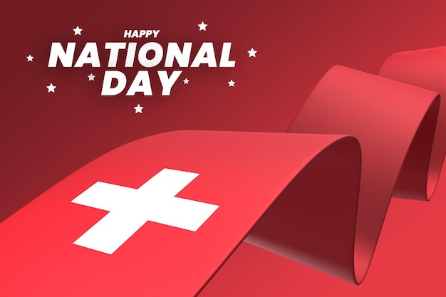 PSD projekt flagi szwajcarii narodowy dzień niepodległości transparent edytowalny tekst i tło