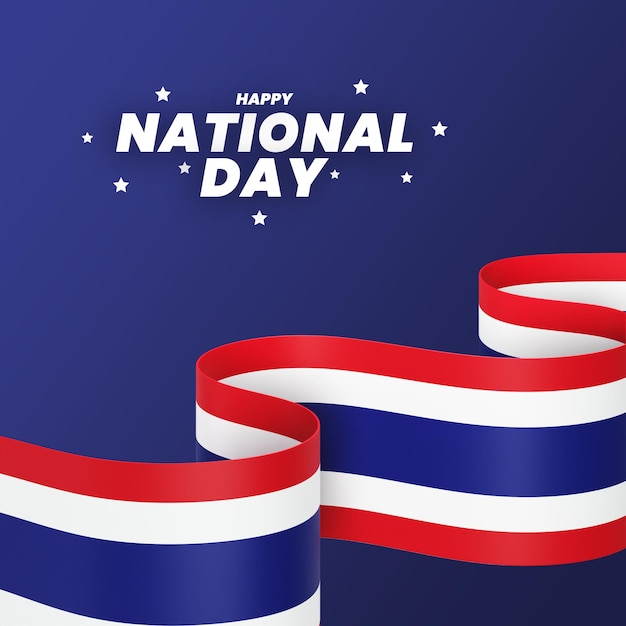 Projekt Flagi Tajlandii Narodowy Dzień Niepodległości Transparent Edytowalny Tekst I Tło