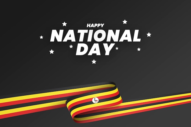 PSD projekt flagi ugandy narodowy dzień niepodległości transparent edytowalny tekst i tło