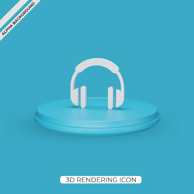 PSD projekt ikony renderowania 3d słuchawek
