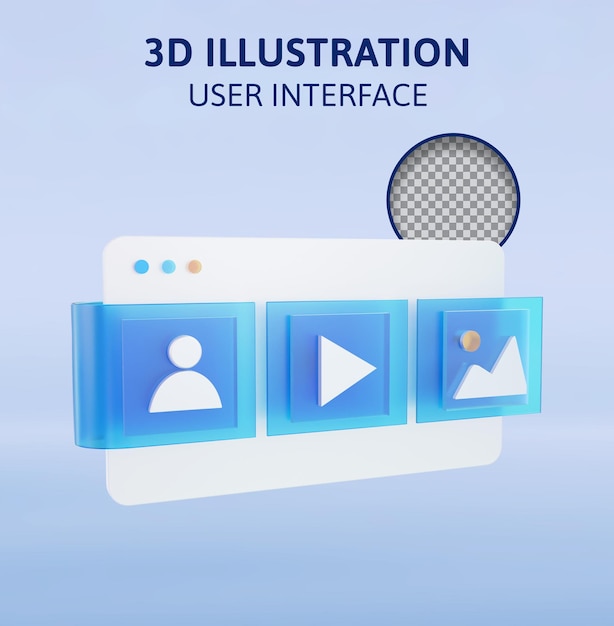 Projekt Interfejsu Użytkownika Ui Ux Ilustracja Renderingu 3d