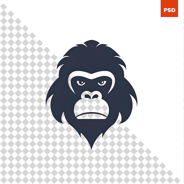 PSD projekt logo szympansa goryl głowa wektor ilustracja