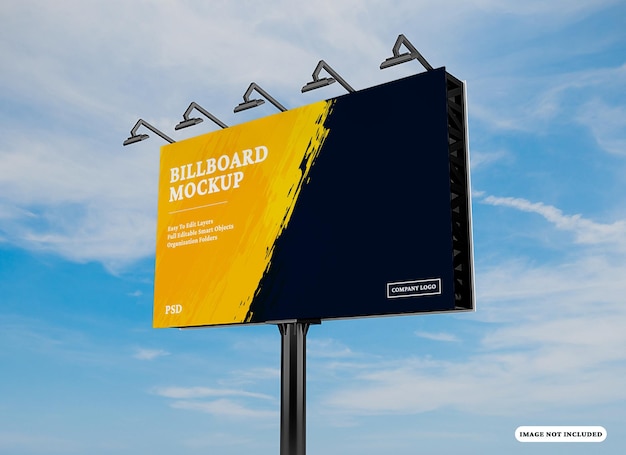 PSD projekt makiety billboardu na białym tle