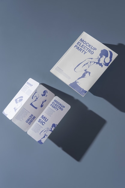 PSD projekt makiety broszury i magazynu z cieniami