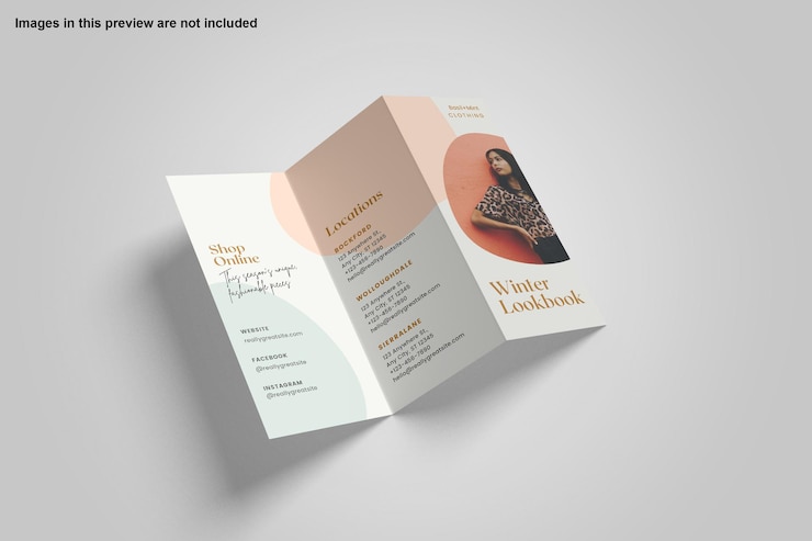 PSD projekt makiety broszury trójdzielnej
