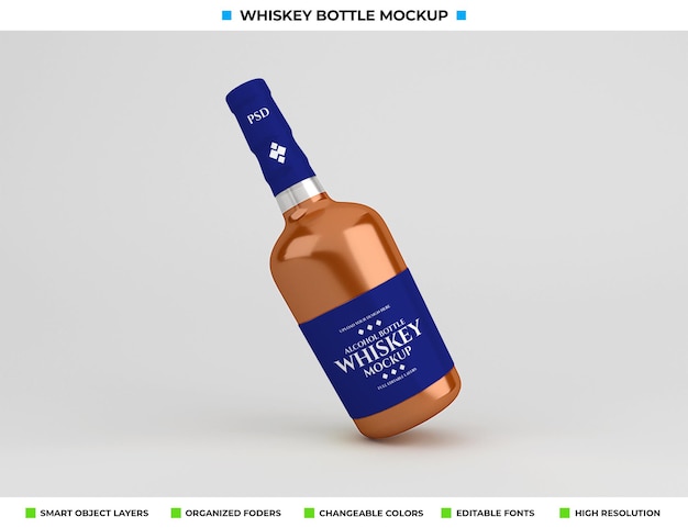 Projekt Makiety Butelki Whisky W Koncepcji Napoju