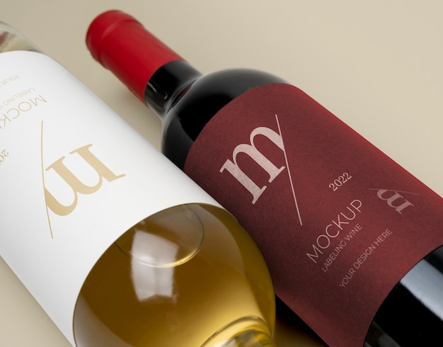 PSD projekt makiety etykiety na butelkę wina