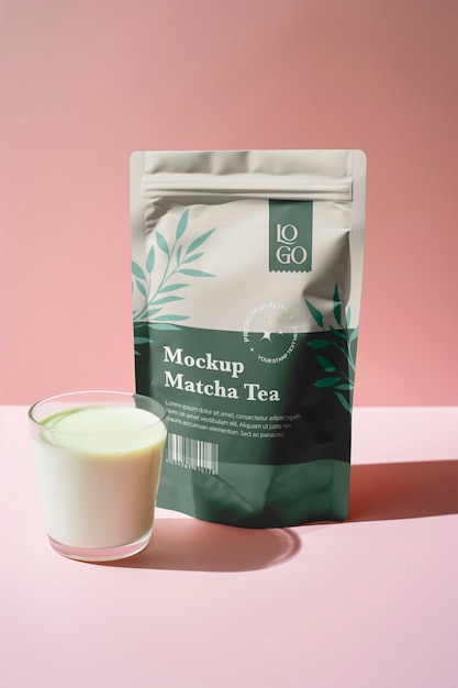 PSD projekt makiety herbaty matcha