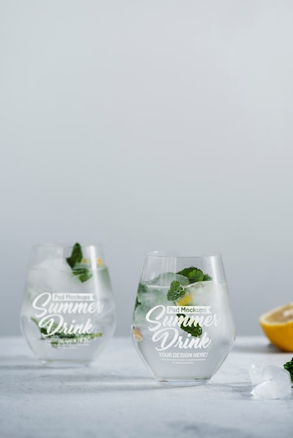 PSD projekt makiety letnich napojów szklanych