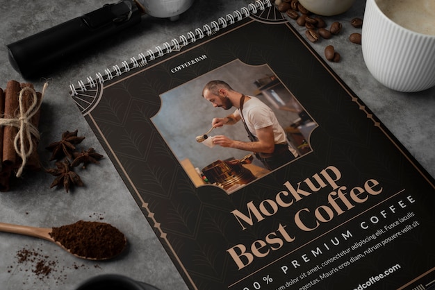 Projekt makiety menu kawiarni