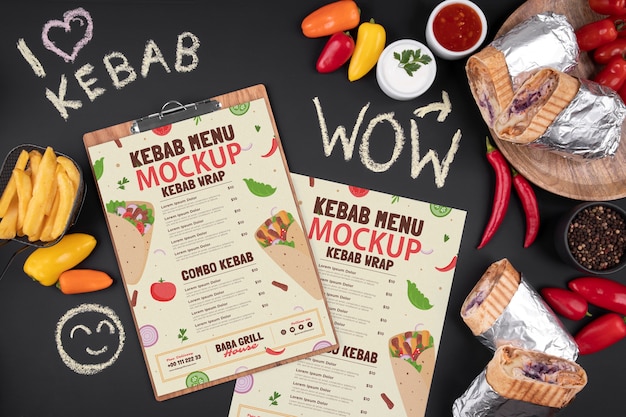 PSD projekt makiety menu kebab