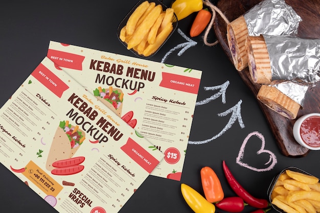 PSD projekt makiety menu kebab