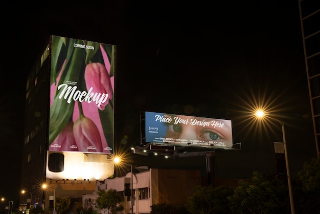 Projekt makiety reklamy zewnętrznej w nocy