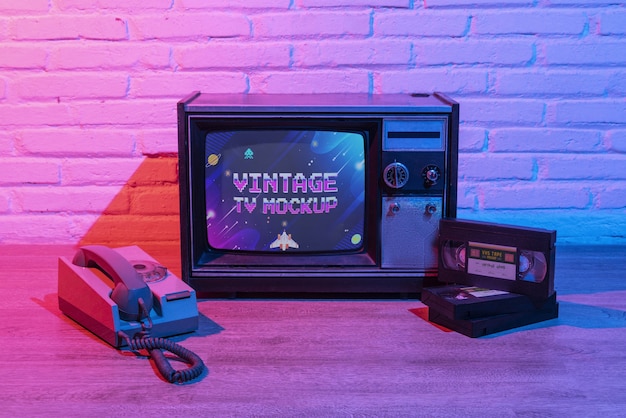 Projekt makiety telewizyjnej w stylu vintage