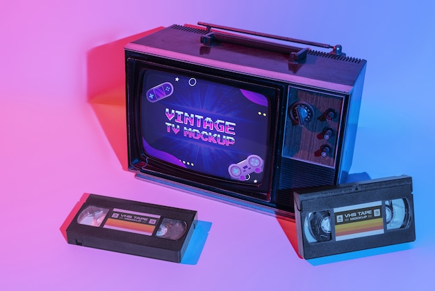 Projekt makiety telewizyjnej w stylu vintage