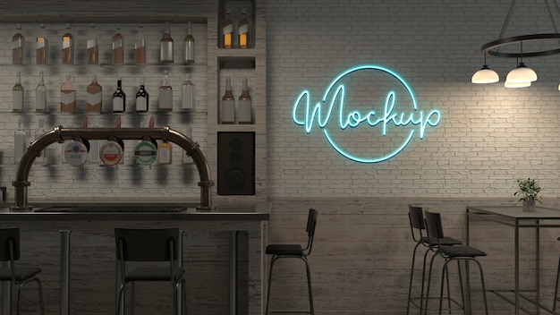 Projekt makiety z efektem neonowego logo