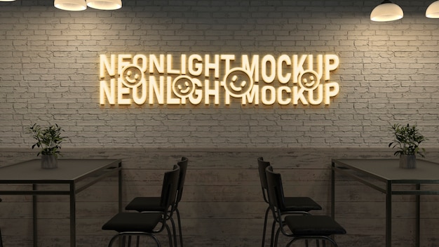 Projekt makiety z efektem neonowego logo