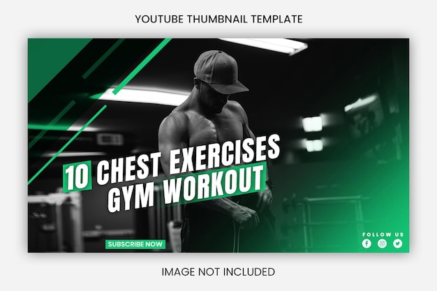 Projekt miniatury YouTube i banera internetowego Gym Fitness