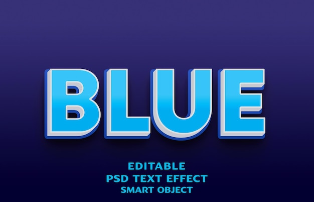 PSD projekt niebieskiego efektu tekstu 3d