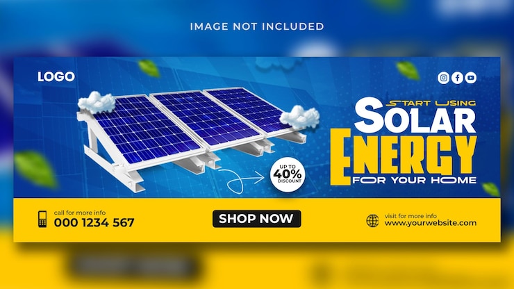 PSD projekt okładki facebooka dla branży energii słonecznej