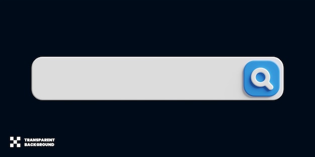 PSD projekt paska wyszukiwania w minimalistycznym renderowaniu 3d