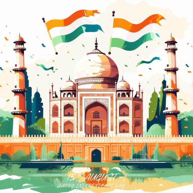 Projekt Plakatu Na Obchody Dnia Niepodległości Indii 15 Sierpnia