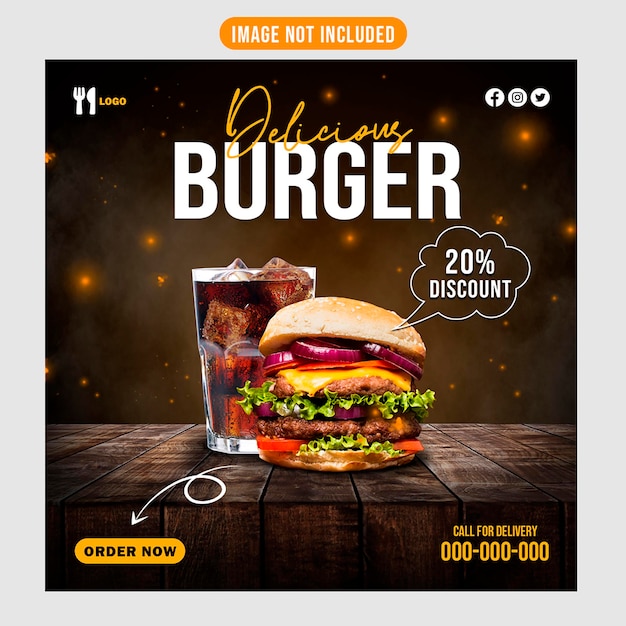 Projekt Plakatu Z Burgerami I Napojami