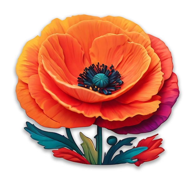 PSD projekt poppy flower psd