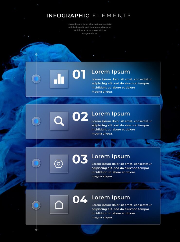 PSD projekt szablonu biznesowego glass effect infographic