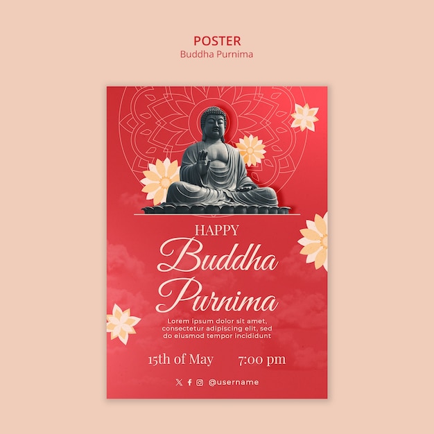 PSD projekt szablonu buddha purnima